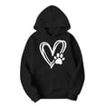 thumbnail image 3 of Buigttklop Womens Heartbeat Print Hoodie Sweatsuits 2 Piece Tracksuit Sets Casual Sweatshirt and Sweatpants Jogger Workout Outfit, 3 of 4