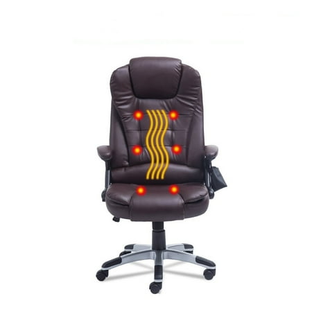 Heated Vibrating Massage Chair with 6 Wireless Massage Points Height&Back Adjustable Game Chair 360 Degree Rotation Computer Chair for Home Office On Sale
