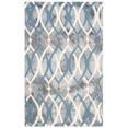 thumbnail image 1 of Safavieh Dip Dye Collection DDY534J Handmade Modern Geometric Watercolor Grey and Ivory Blue Wool Area Rug (6' x 9'), 1 of 5
