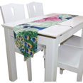 thumbnail image 4 of SKYSONIC Rectangle Watercolor Peacocks Flower Printed Table Runner 13x90in for Wedding Birthday Holiday, 4 of 5