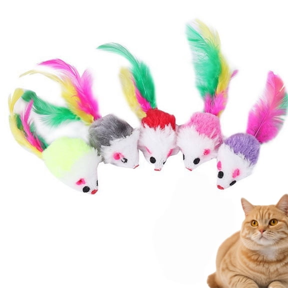 Cat Mice Toys for Indoor Cats, Mouse Cat Toy for Cats, Furry Cat Toy Mice Rattle Small Realistic Size Mini Mice Cat Toy for Bored Indoor Cat (1pcs,Random color)