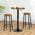 thumbnail image 4 of HOOBRO Cocktail Table  27"-35.4" Height-Adjustable Round Bar Table Living Room Dining Room Bistro Rustic Brown BF58BT01G1, 4 of 10