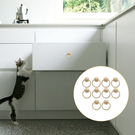 GOOHOCHY Set of 10 Black Matte Round Cabinet Knobs with Screws Included, Handles for Kitchen and Furniture