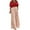 Red, variant on JINMGG Two Piece Outfits Women, 2026 Fashion Fall Fashion Women Summer Froral Print Casual Short SLeeve Top+ Pant Set Black S
