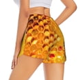 thumbnail image 3 of Bixox Women's Bees on Hive Honeycomb pattern 2 in 1 Running Shorts - Lightweight Athletic Workout Gym Yoga Shorts Liner with Pockets - Medium, 3 of 7