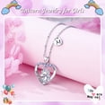 thumbnail image 5 of Turandoss Heart Unicorn Initial Necklace for Girls 14K White Plated Colorful CZ Letter a-z Pendant Kids Jewelry Personalized Birthday Gifts for Women Teens Little Girls Age 4-16 Daughter, 5 of 8