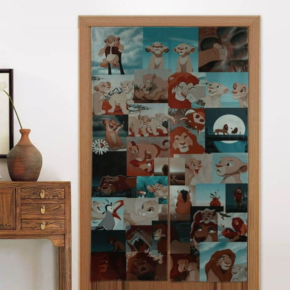 The Lion King Door Curtain Doorway Bedroom Kitchen Blackout Curtains Privacy Door Curtains Home Decor 2 Panel 34" x 56"