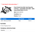thumbnail image 2 of Front Control Arm Ball Joint Sway Bar Link Kit 6 - Compatible with 2004 - 2006 RX330 Base 3.3L V6 2005, 2 of 2