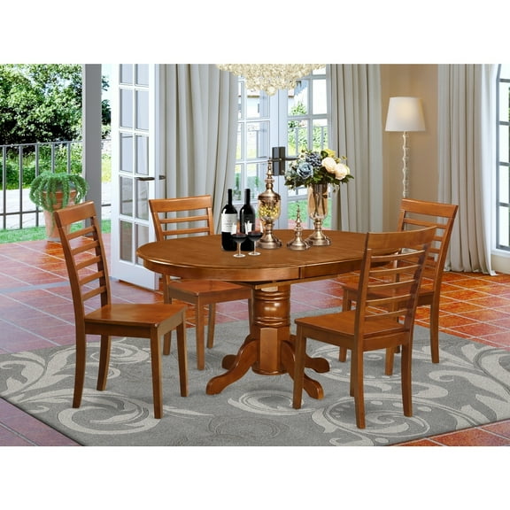 French Country Dinette Set - Oval Table with Leaf & Chairs - Kitchen Dining Room Set