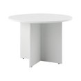 thumbnail image 2 of 42W Round Conference Table with Wood Base in White - Engineered Wood, 2 of 7