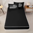 thumbnail image 4 of Manfei Retro Usa Flag Zipper Full Size Comforter Sets with Fitted Sheet and 2 Pillowcases,Classic Patriotic Theme Zipper Bedding Set,Black White,Black Reversible,4pcs, 4 of 8