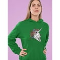 thumbnail image 2 of Unicorn Skull W Flowers Hoodie Women -Smartprints Designs, Female Medium, 2 of 4