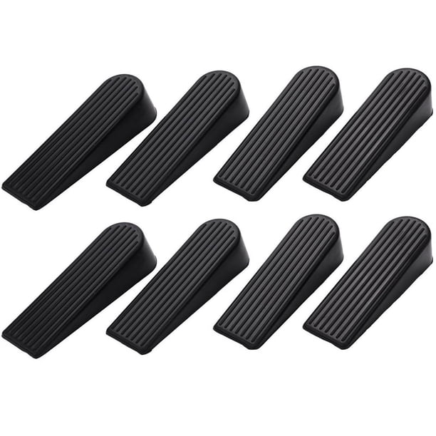 8x Cunas de Parada de Puerta, Tapones de Puerta Antirayaduras de Goma para El Hogar Y la Oficina (Negro)