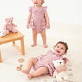 thumbnail image 6 of Baby Onesies Girl Newborn Outfits Baby Girl Clothes Summer Fly Sleeve Floral Embroidery Romper Ruffle Bodysuit Jumpsuit One-Piece, 6 of 7