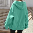 thumbnail image 5 of WTOBBY Women's Fleece Lined Full Zip Hooded Cardigan, Fashionable Loose Fit Casual Sweatshirt with Long Sleeve, Warm Winter Cozy Outerwear for Everyday,Mint Green M, 5 of 5