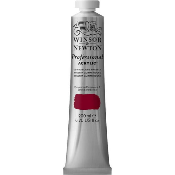 Winsor & Newton Artists' Acrylic Color, 200ml Tube, Quinacridone Magenta