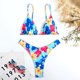 thumbnail image 4 of Gibobby Trajes de Baño Mujer Conjunto de bikini con estampado de flores de talle Falbala para mujer Push Up Traje de baño Bathin(Azul,M), 4 of 5