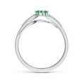 thumbnail image 2 of ANGARA Natural Classic Two Stone Emerald Bypass Split Shank Ring in 14K White Gold for Women (Size-3mm) | May Birthstone, Birthday, Anniversary, Jewelry Gift for Women | Natural Emerald Ring, 2 of 7