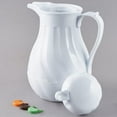 thumbnail image 4 of TrueCraftware- 64 oz/ 1.9 L Swirl Double Wall Insulated Beverage Server White Color- Thermal Coffee Carafe/Server Plastic Built-in Front ID Tag (3 included) NSF Certified Hot Beverage Dispenser, 4 of 7
