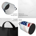 thumbnail image 4 of XMXY Round Laundry Basket Organizer, Patriotic American Flag Paintbrush Waterproof Collapsible Dirty Clothes Basket Laundry Hamper, Small Size, 4 of 8