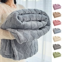 ZFYXGS Milk Fleece Blanket Winter Thickened Office Nap Coral Fleece Sofa Cover Blanket Shawl Small Blanket All-season Use 59x79 inches Blue