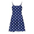 thumbnail image 6 of Odeerbi Toddler Kids Girls Independence Day A-Line Slip Dress Summer Patriotic Star Stripe Casual Strap Dress, 6 of 7