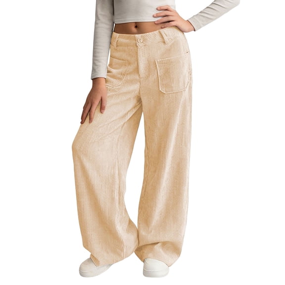 Lvshlubb Girls Wide Leg Sweatpants Fashion High Waisted Casual Baggy Joggers Girls Athletic Pants with Pocket Size 7-16