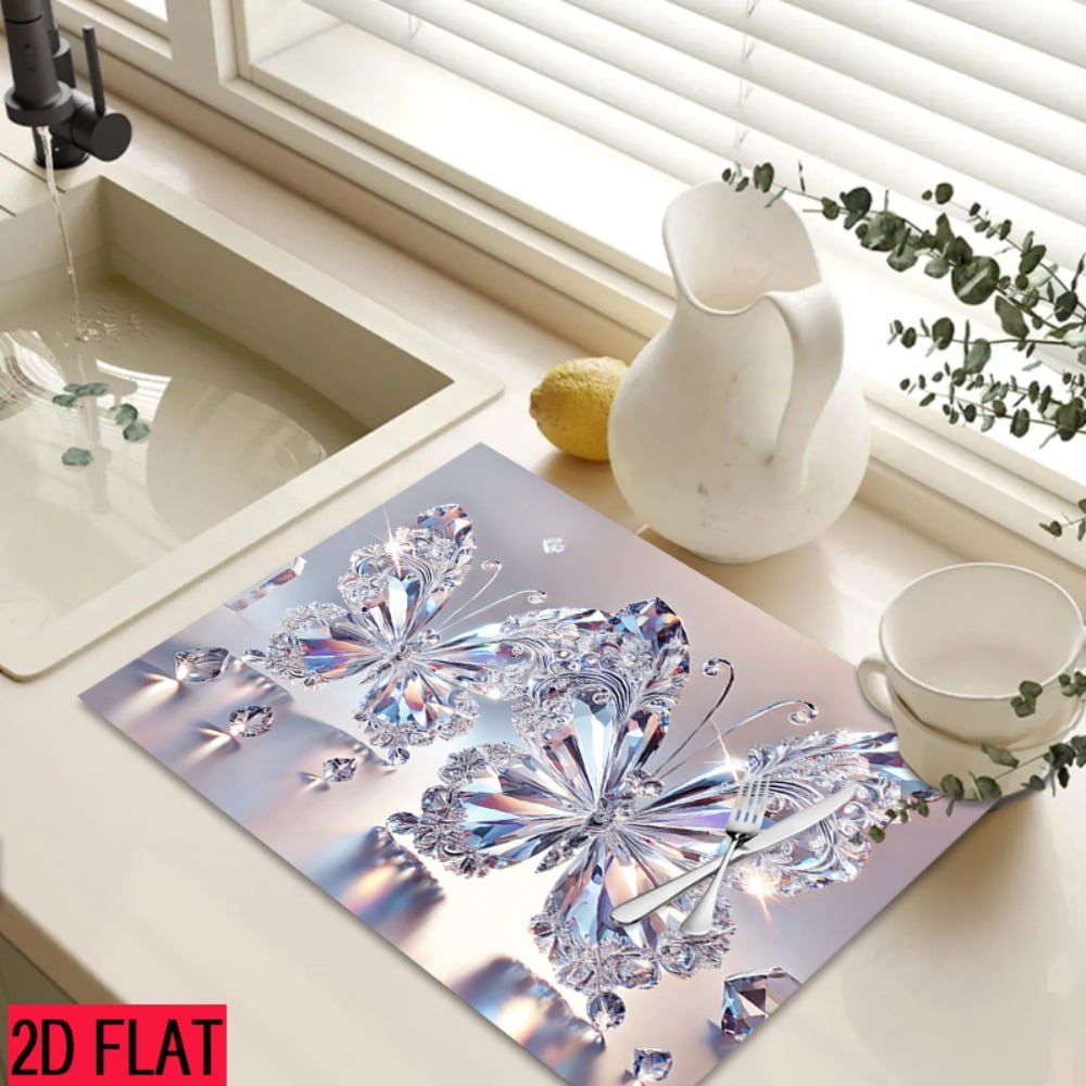2D flat 1 kitchen stove cover, simple and artistic pattern design, Nordic-style kitchen mat, coffee machine mat, operation counter decoration, the first choice for kitchen gifts. The size is 28.3x20.
