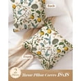 thumbnail image 4 of Wrongduck Corduroy Throw Pillow Covers 18x18 - Set of 2 Decorative Spring Pillow Covers with Zipper Farmhouse Decor Cottage Throw Pillowcases for Couch Sofa Living Room Home Bedroom, PK Floral, 4 of 9