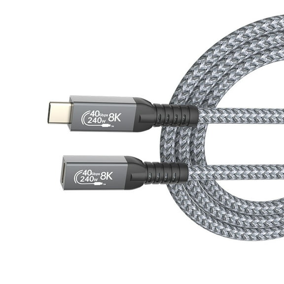 COOLHOOD High Speed Extension Cable 40Gbps Male to Female USB C with 8K 60Hz Video and 240W Power Delivery