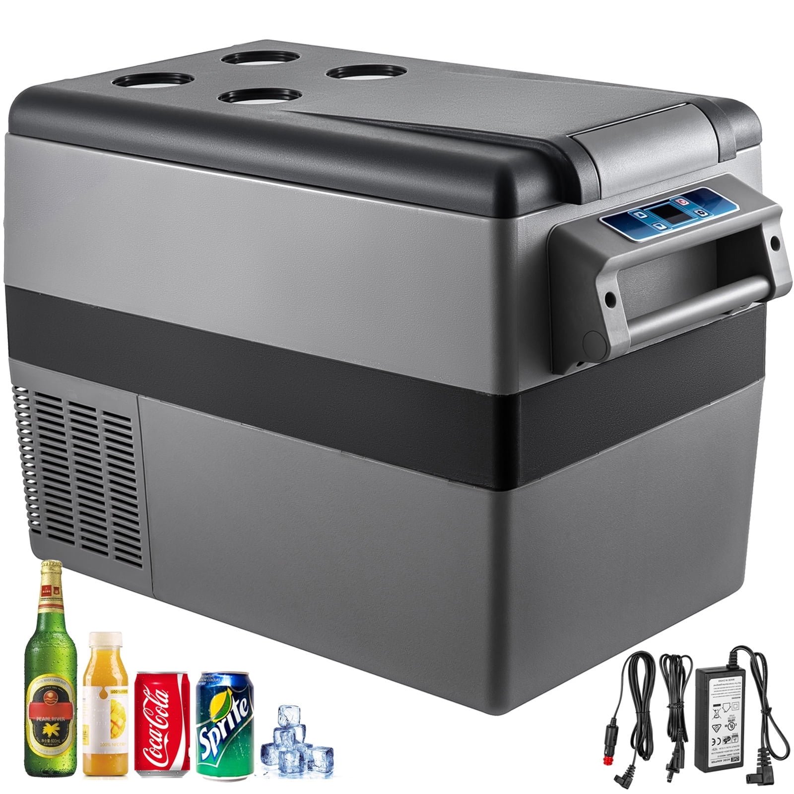 VEVOR 12 Volt Refrigerator, 58 Qt Car Refrigerator, Dual Zone Portable Freezer, Cooler Compressor Freezer with 12/24V DC and 110-240V AC, Freezer Fridge Cooler,for Car