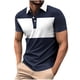 thumbnail image 1 of Playeras Elvqul Hombre Azul Marino Playa Manga Corta Botones Patchwork Gym con Solapa, 1 of 4