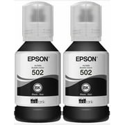 Genuine 502 T502 Black Ink Bottle 2 Pack for Ecotank 2700 2760 2850 3700 3850 4850 Printers