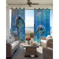 thumbnail image 6 of Blue Seal Coastal Kitchen Curtains Nautical Summer Beach Ocean Cafe Short Curtains for Bathroom Blackout Window Curtain Grommet Small Window Treatment Tier Drapes for Bedroom Living Room 52"x45"x2, 6 of 9