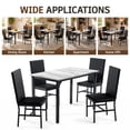 thumbnail image 3 of SYNGAR 5 Piece Dining Table and Chairs Set for 4, Faux Marble Kitchen Table with 4 Upholstered Chairs, Space-Saving Dining Set, Black Chair/White Tabletop, 3 of 9