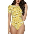 thumbnail image 1 of Balery Baby Chicks Body de cuello redondo de manga corta para mujer Tops de manga corta Tops básicos-Large, 1 of 7