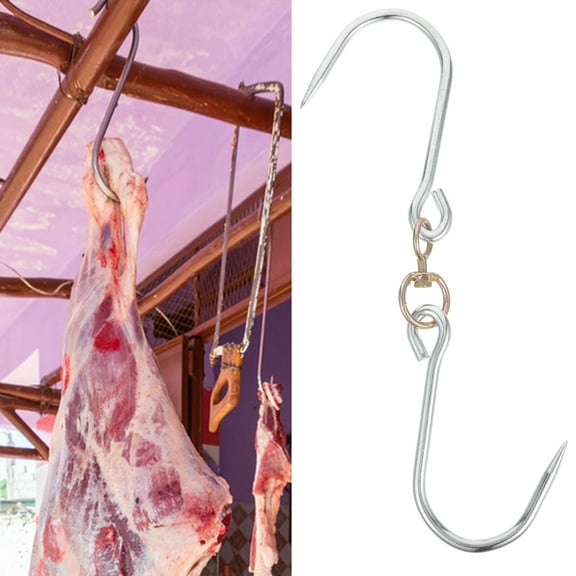 ELAYARD 6-Pack Stainless Steel Meat Hooks for Butchering, Meat Processing, Hanging, and Storage Solutions