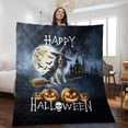 thumbnail image 2 of Happy Halloween English Setter Witch Pumpkins Bats Quilt Blanket Dog Lover Cozy Comforter Throw Blanket - 13012, 2 of 5