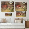 thumbnail image 4 of Designart 'Newborn Twin Calves With Cow At The Farm' Farmhouse Print on Natural Pine Wood, 4 of 5