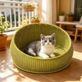 thumbnail image 4 of EGNMCR Tools&Home Improvement Rattan Bed For Indoor CatWicker House Basket With Washable Cushion And Mat For Small Indoor Cats And Dogs cat bed, 4 of 5