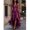 Purple, variant on Womens Elegant Purple Satin High-Low Ruffle Evening Gown