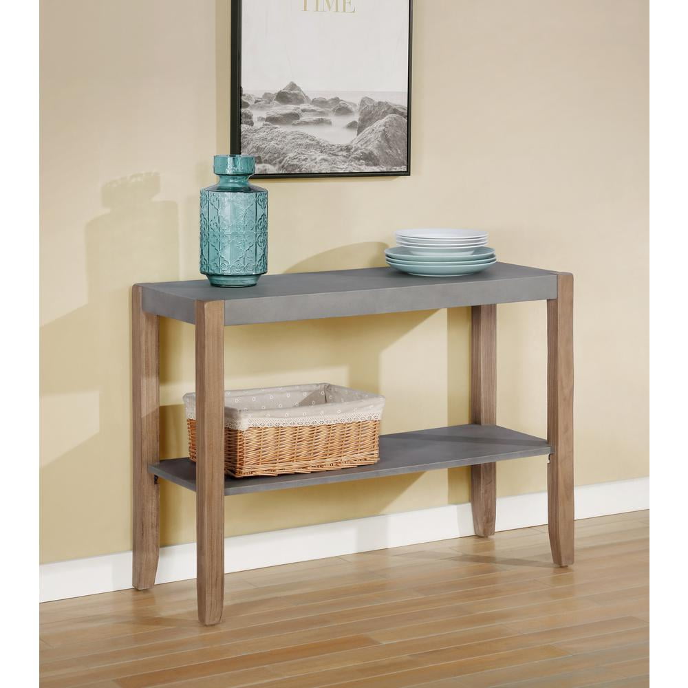 Alaterre Furniture Newport 6-Piece Dining Set with 36 in. H Wood Counter-Height Dining Table, Four 26 in. H Stools and Side Buffet Table