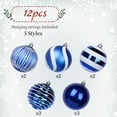 thumbnail image 3 of 12ct Christmas Ball Ornaments, 3.15 Inch Shatterproof Xmas Tree Decorations, Plastic Baubles for Holiday, Party, Wedding, or Home Decor, Blue & White (80mm), 3 of 7