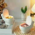 thumbnail image 1 of Vela con forma de inodoro, aromaterapia divertida, cera de soja, té blanco único, hogar, baño, oficina, perfumada, relajación, idea de regalo, aroma a té blanco, 100% soja, de larga, 1 of 6