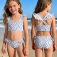 thumbnail image 2 of Yindaity Teen Girls Swimsuits Two Piece Bikini Sets with Chest Pad Girls Bathing Suits(Blue,11-12 Years), 2 of 9