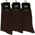 thumbnail image 2 of Sakkas Men's Cotton Blend Ribbed Dress Socks - Brown 3-Pack, 2 of 3