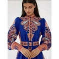 thumbnail image 3 of Printed Long Sleeve Maxi Dress with Belt, 3 of 6