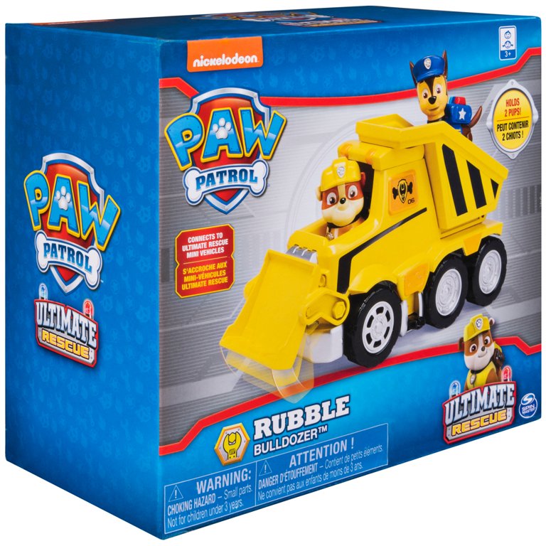 PAW Patrol, Rubble’s Bulldozer Vehicle with Collectible Figure, for Kids  Aged 3 and Up