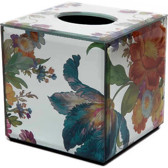 Flower Market Reflections Boutique Tissue-Box Cover, Square Box Cover