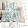 thumbnail image 5 of Turquoise Farmhouse Blanket Soft Cozy Warm Throw Blanket for Couch, Plush Fuzzy Flannel Fleece Blankets for Sofa, Retro Botanical Plant Fruit Leaf Bed Blankets Lightweight Gifts for Women, 40"x50", 5 of 9